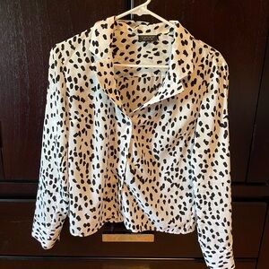 Topshop black and white spotted button-up shirt